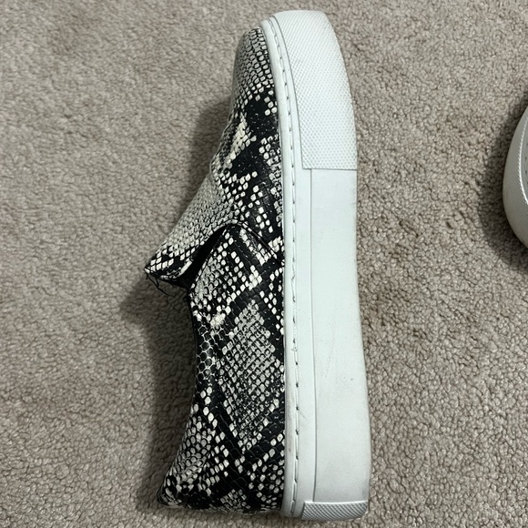 Snake Skin Black & White Platform Slip Ons - Picture 3 of 3